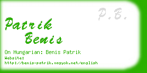 patrik benis business card